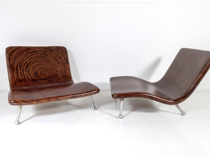Designer Clayton Tugonon Coconut Lounge Chair and Table Set | Coco Twig Furniture by Snug