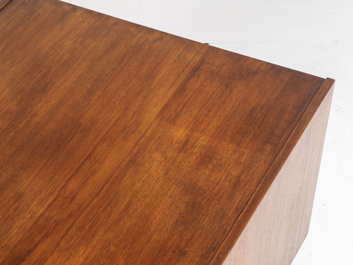 1960s Mid Century Square Cube Teak Coffee Table with Double Sided Drawer - Image 6