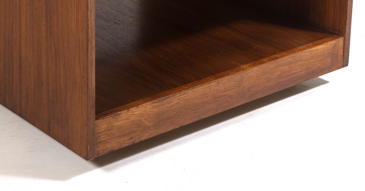 1960s Mid Century Square Cube Teak Coffee Table with Double Sided Drawer - Image 10