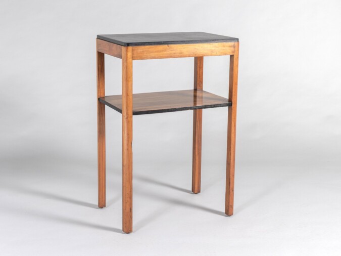 Mid Century Scandinavian Modern Walnut and Birch Occasional Side Table