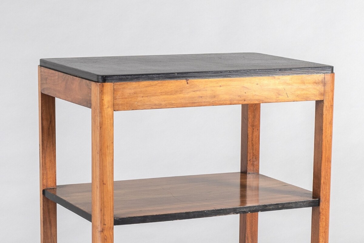 Mid Century Scandinavian Modern Walnut and Birch Occasional Side Table - Image 4