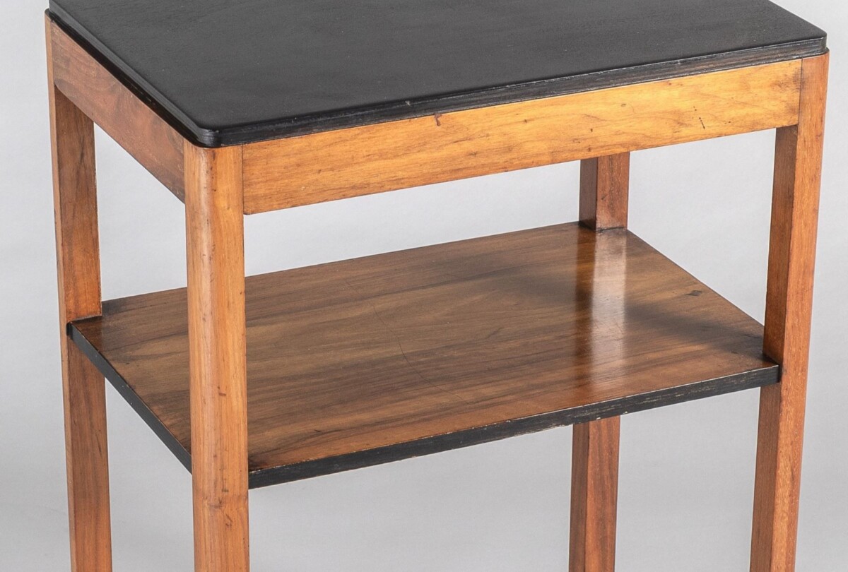 Mid Century Scandinavian Modern Walnut and Birch Occasional Side Table - Image 2