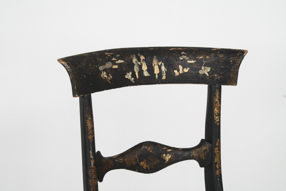 A Pair of 19th Century Antique Ebonised Chinoiserie Occasional Chairs with Cane Seats - Image 16