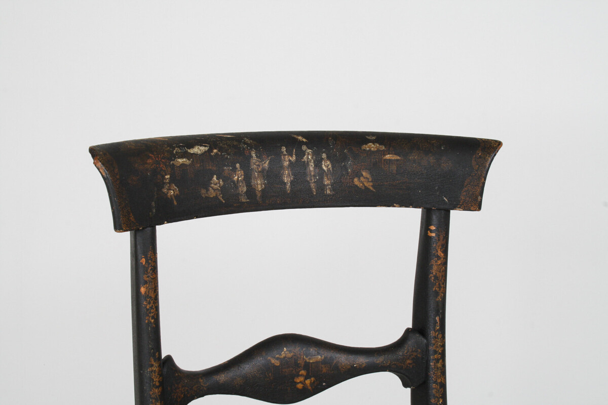 A Pair of 19th Century Antique Ebonised Chinoiserie Occasional Chairs with Cane Seats - Image 17