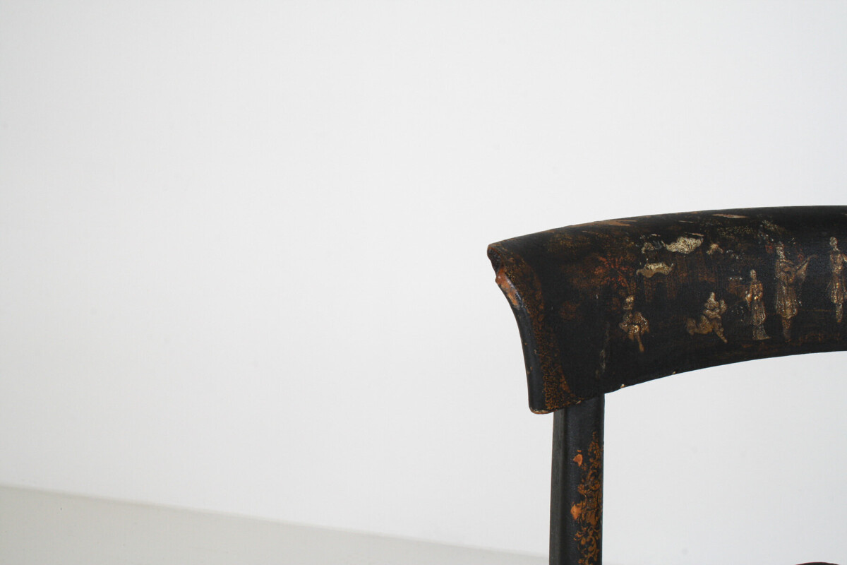 A Pair of 19th Century Antique Ebonised Chinoiserie Occasional Chairs with Cane Seats - Image 18