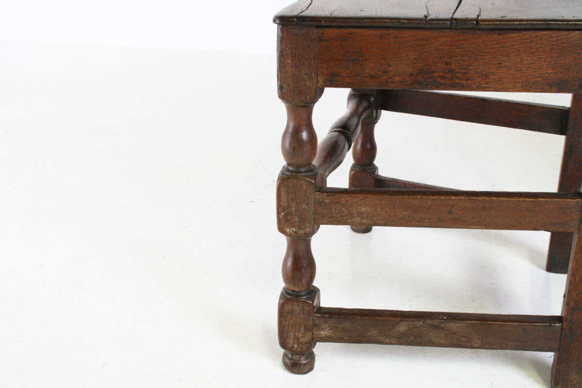 A Pair of Estate Made English Oak George I Hall Chairs, Early 18th Century - Image 14