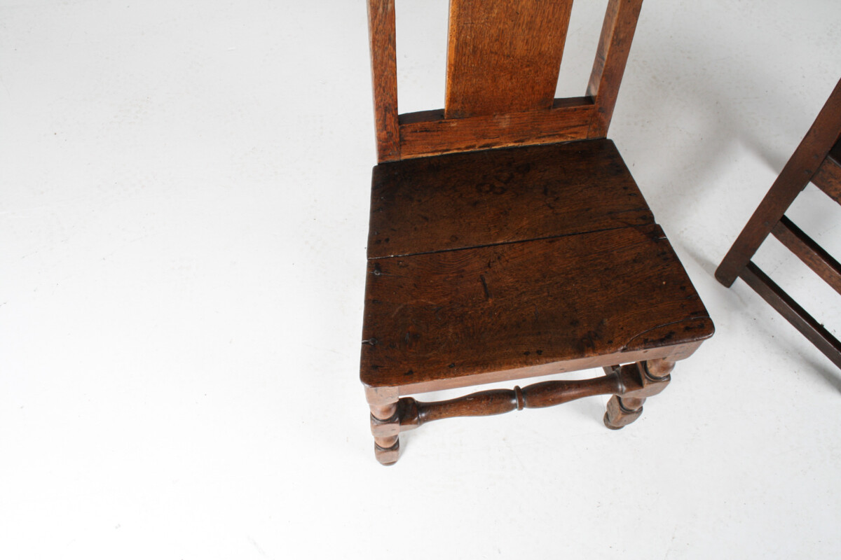 A Pair of Estate Made English Oak George I Hall Chairs, Early 18th Century - Image 10