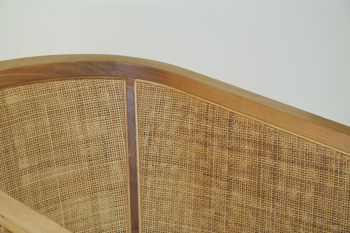 A pair of 'Mozart' Woven Rattan Italian Lounge Armchairs By Flexform - Image 12