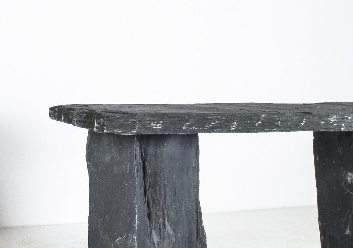 A Pair of Natural Wabi Sabi Stone Garden Bench Seats - Riven Welsh Slate - Image 2