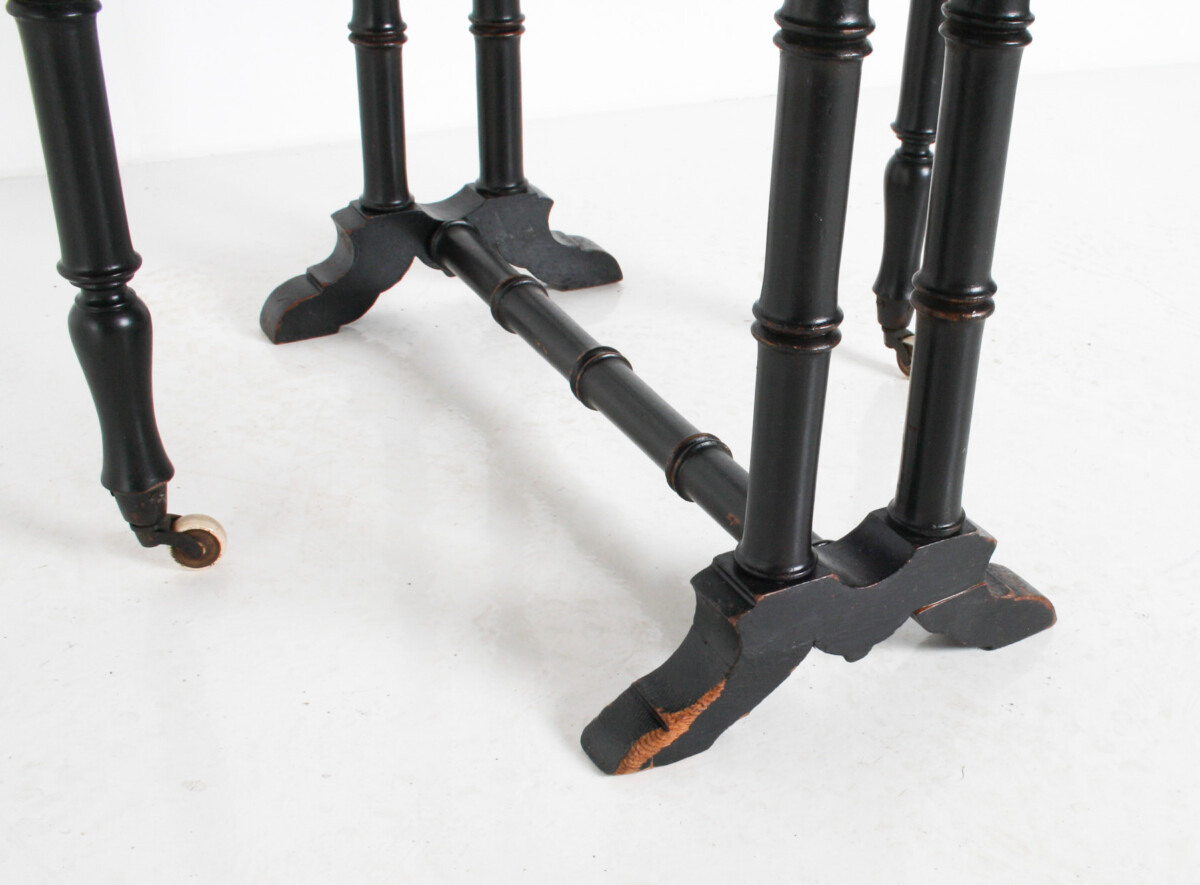 Victorian Ebonised Faux Bamboo Gate Leg Occasional Side Table - Image 18