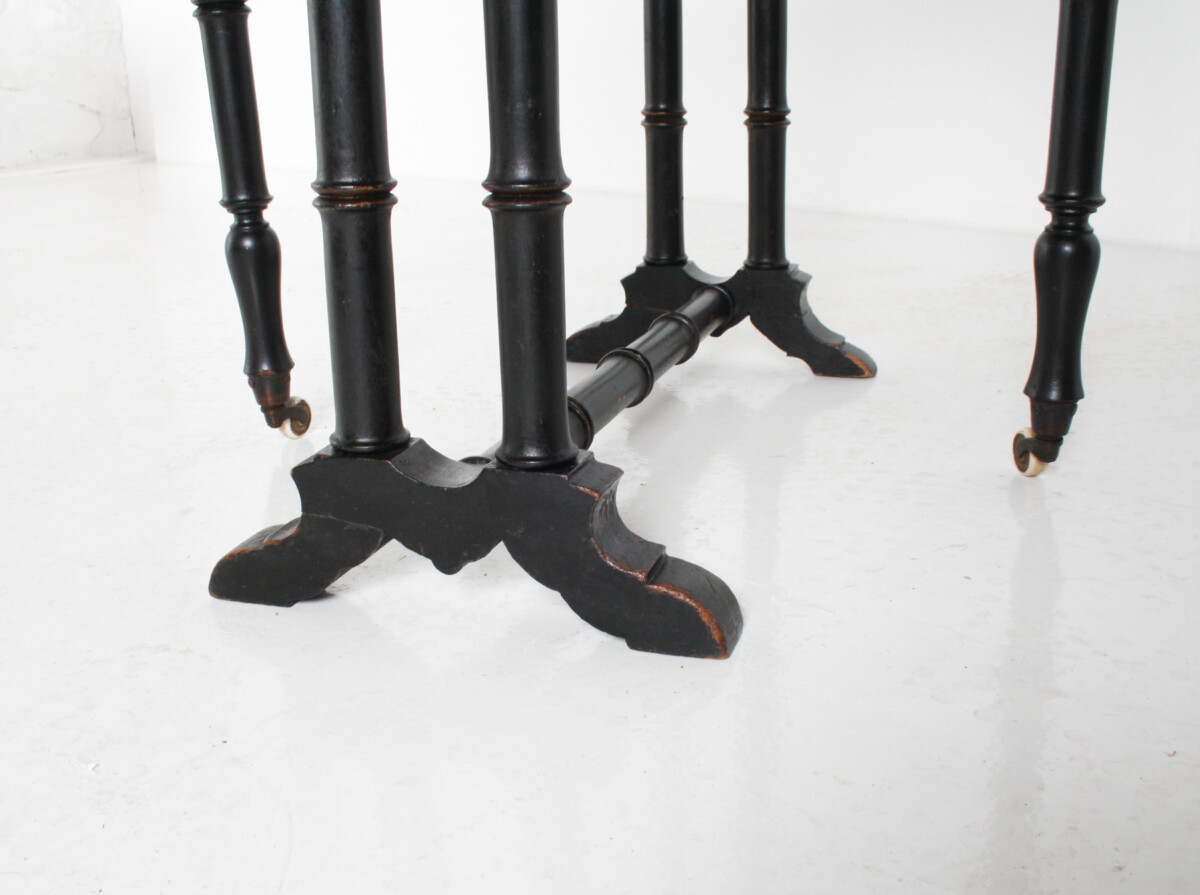 Victorian Ebonised Faux Bamboo Gate Leg Occasional Side Table - Image 17