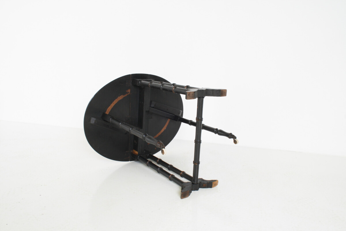 Victorian Ebonised Faux Bamboo Gate Leg Occasional Side Table - Image 16