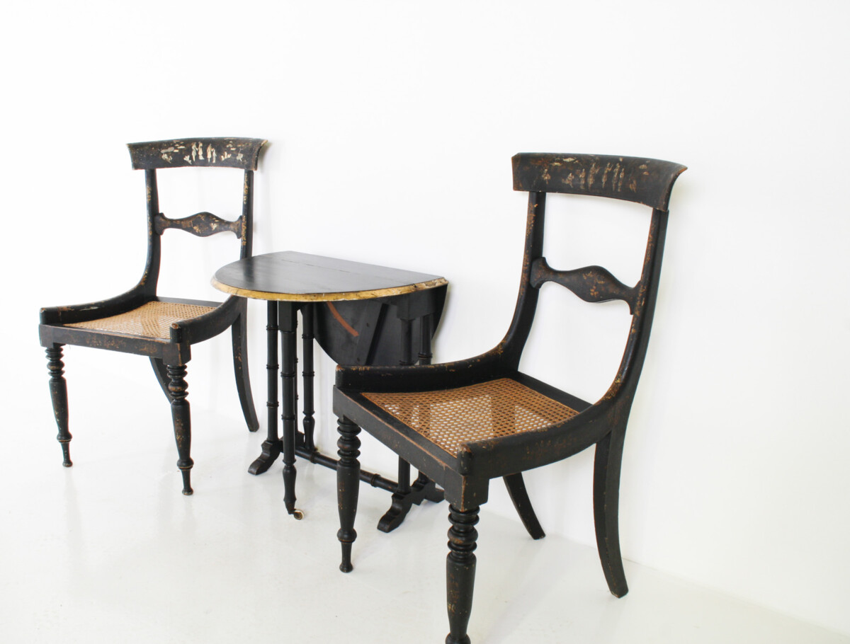 Victorian Ebonised Faux Bamboo Gate Leg Occasional Side Table - Image 14