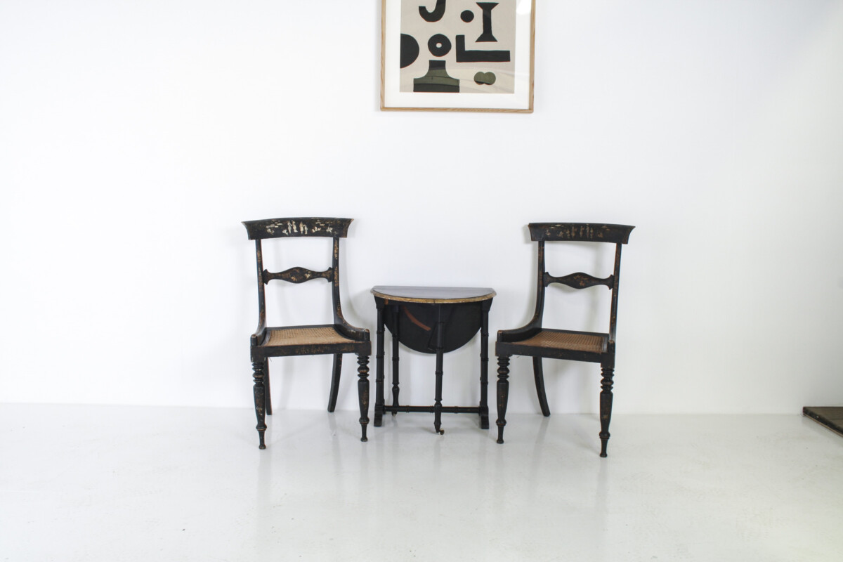 Victorian Ebonised Faux Bamboo Gate Leg Occasional Side Table - Image 13
