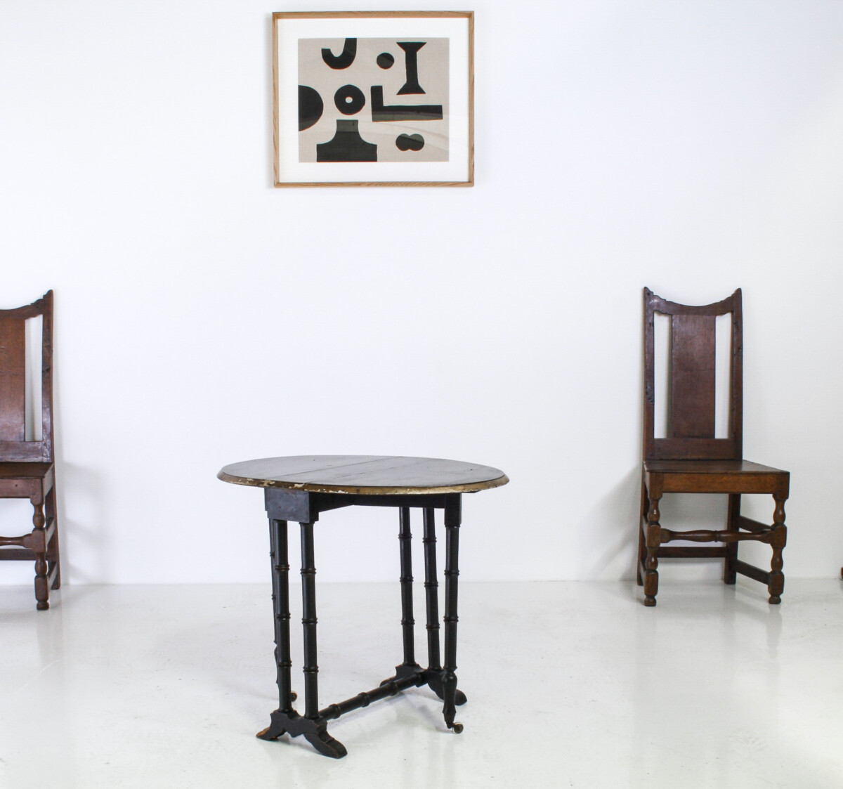Victorian Ebonised Faux Bamboo Gate Leg Occasional Side Table - Image 9