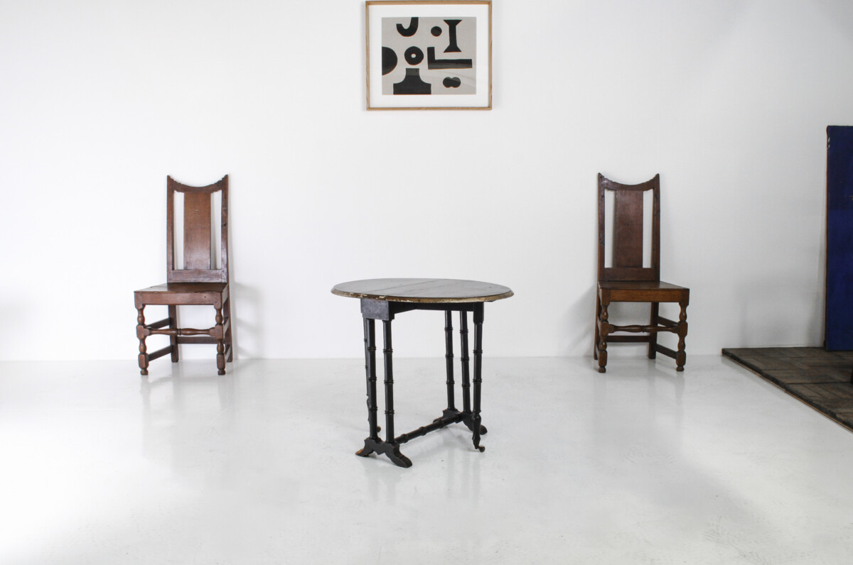 Victorian Ebonised Faux Bamboo Gate Leg Occasional Side Table - Image 8