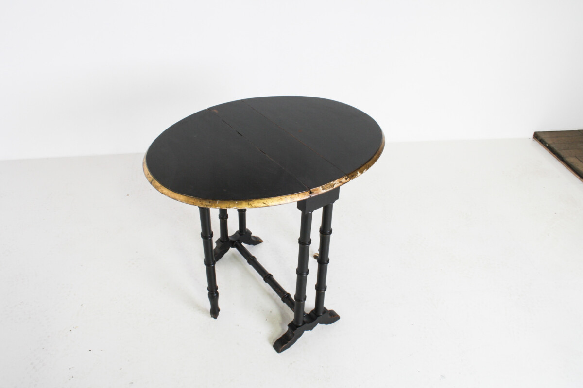 Victorian Ebonised Faux Bamboo Gate Leg Occasional Side Table - Image 3