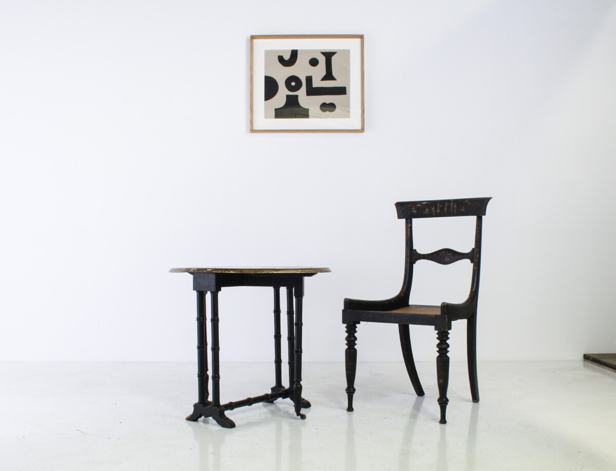 Victorian Ebonised Faux Bamboo Gate Leg Occasional Side Table - Image 2