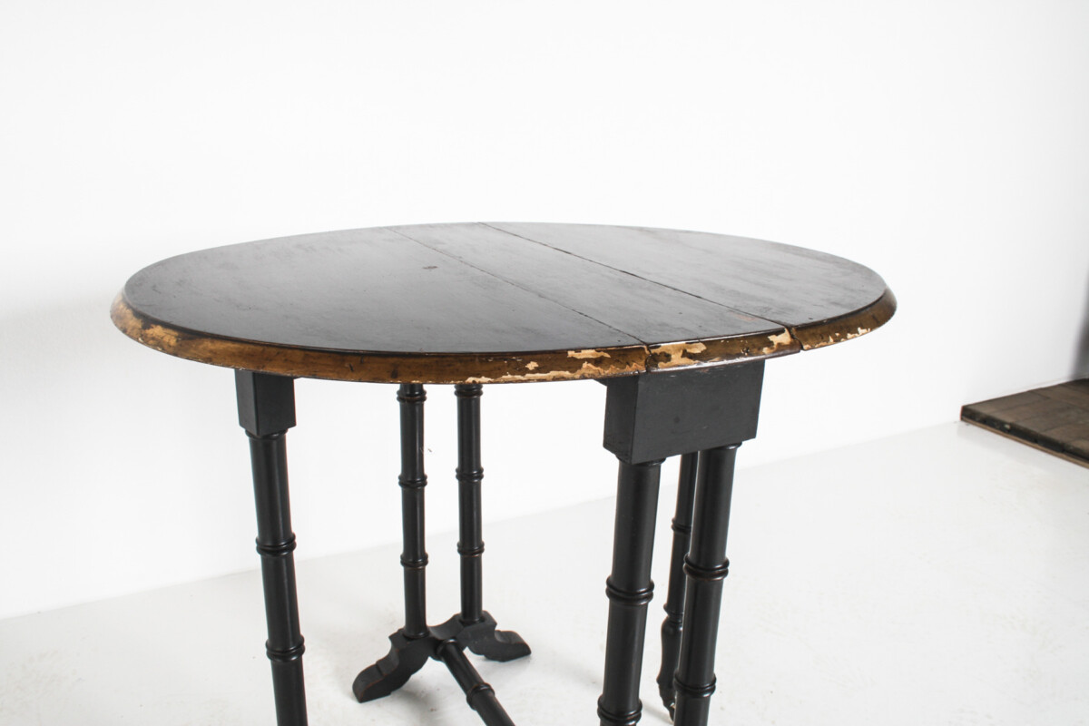 Victorian Ebonised Faux Bamboo Gate Leg Occasional Side Table - Image 4