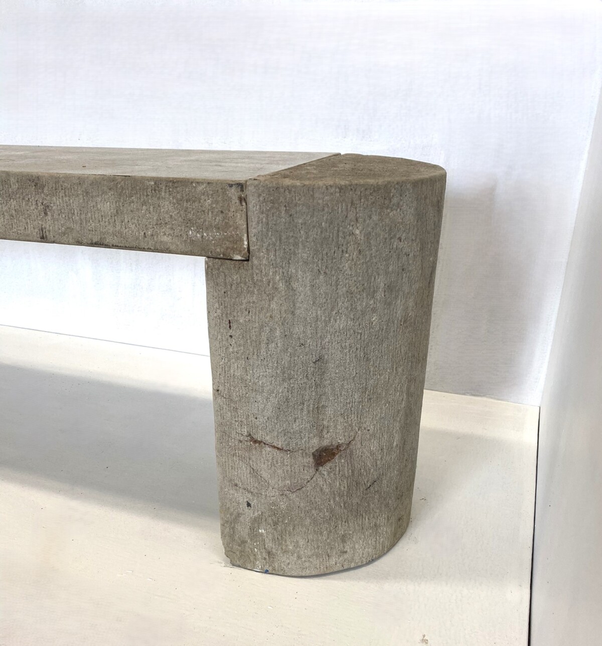 Modernist Polished Stone Concrete Bench Seat with Aged Patina - Image 11