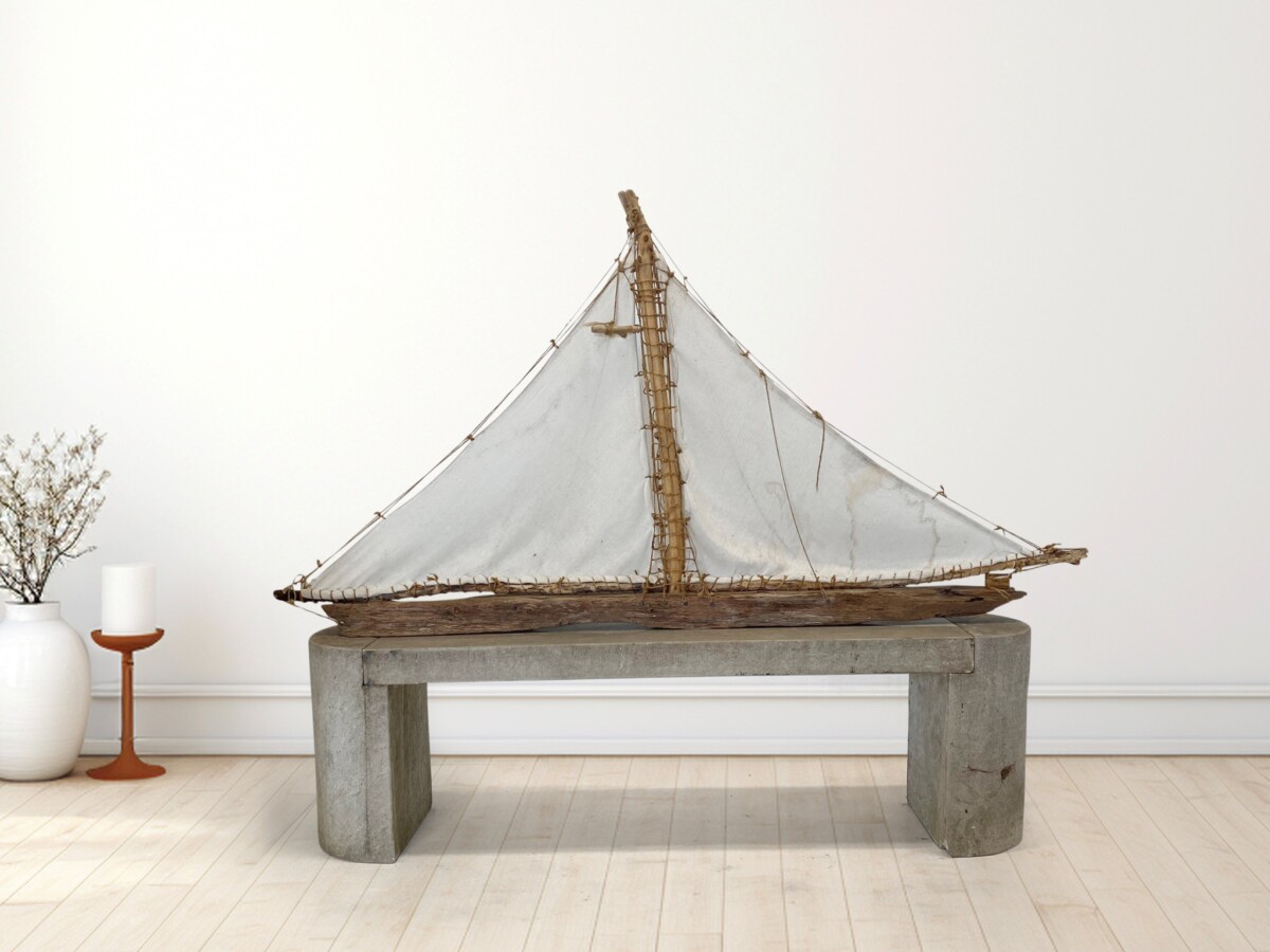 Modernist Polished Stone Concrete Bench Seat with Aged Patina - Image 10