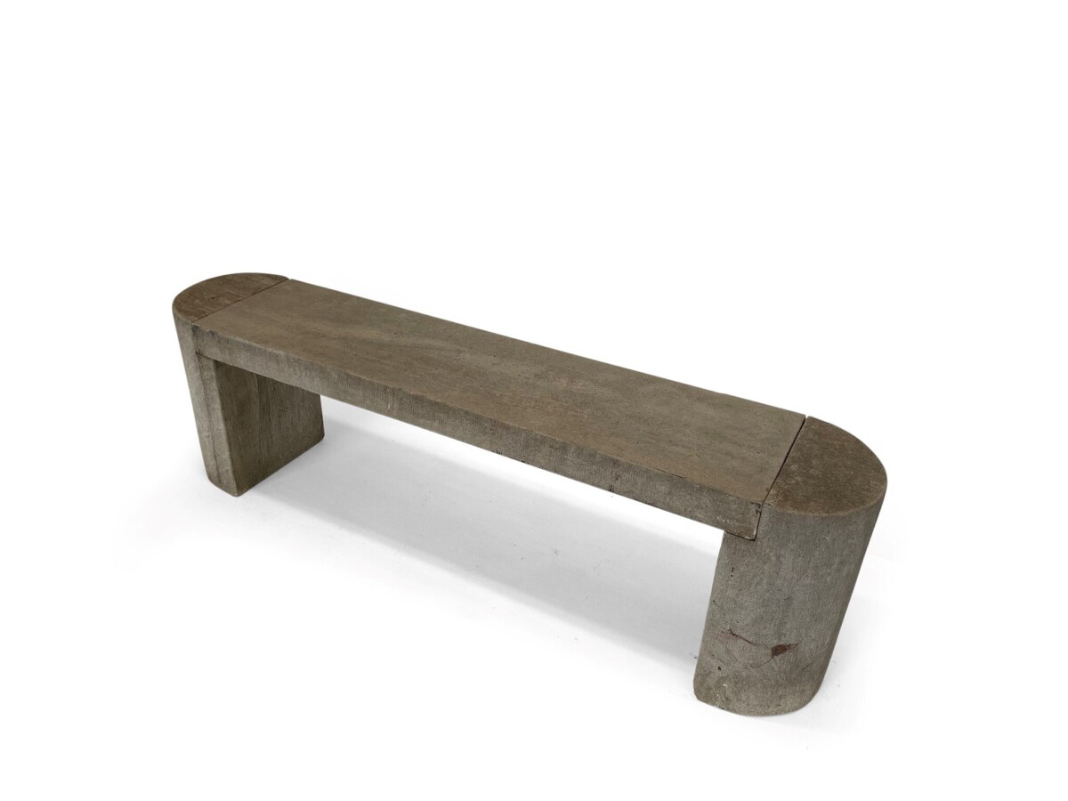 Modernist Polished Stone Concrete Bench Seat with Aged Patina - Image 14