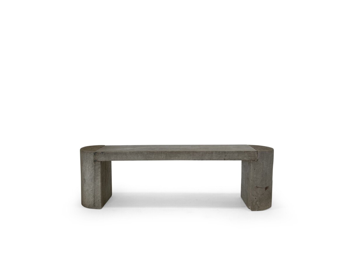 Modernist Polished Stone Concrete Bench Seat with Aged Patina - Image 12