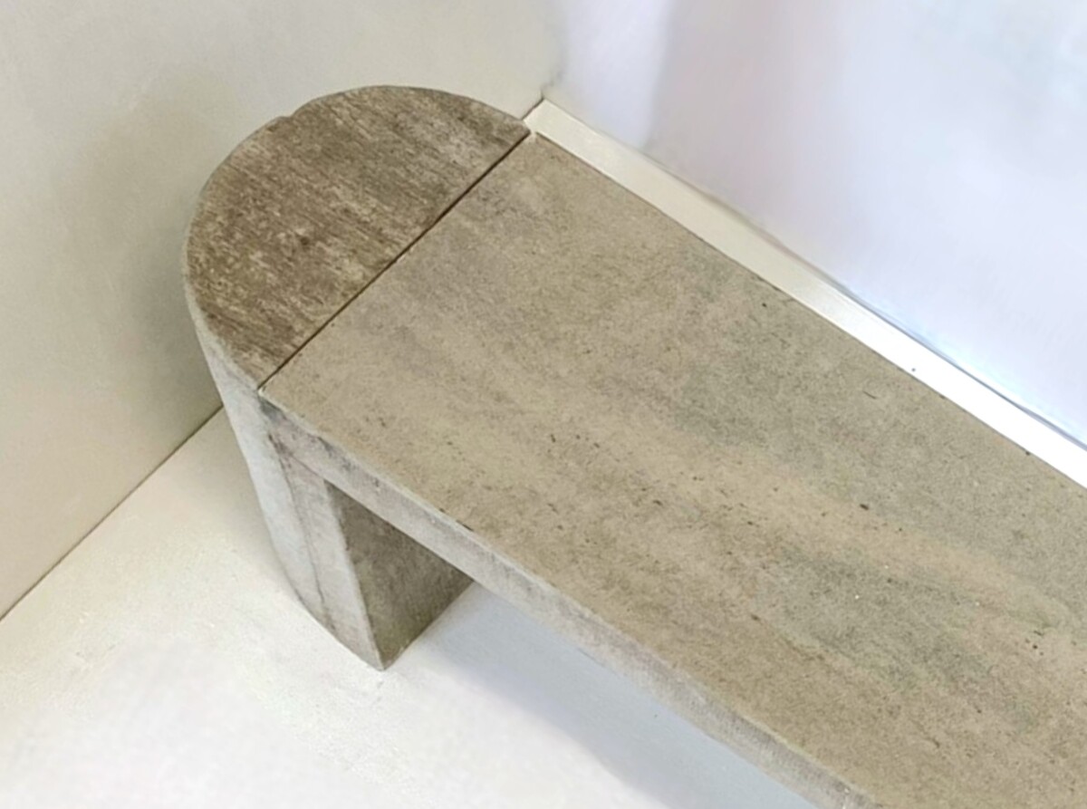Modernist Polished Stone Concrete Bench Seat with Aged Patina - Image 5