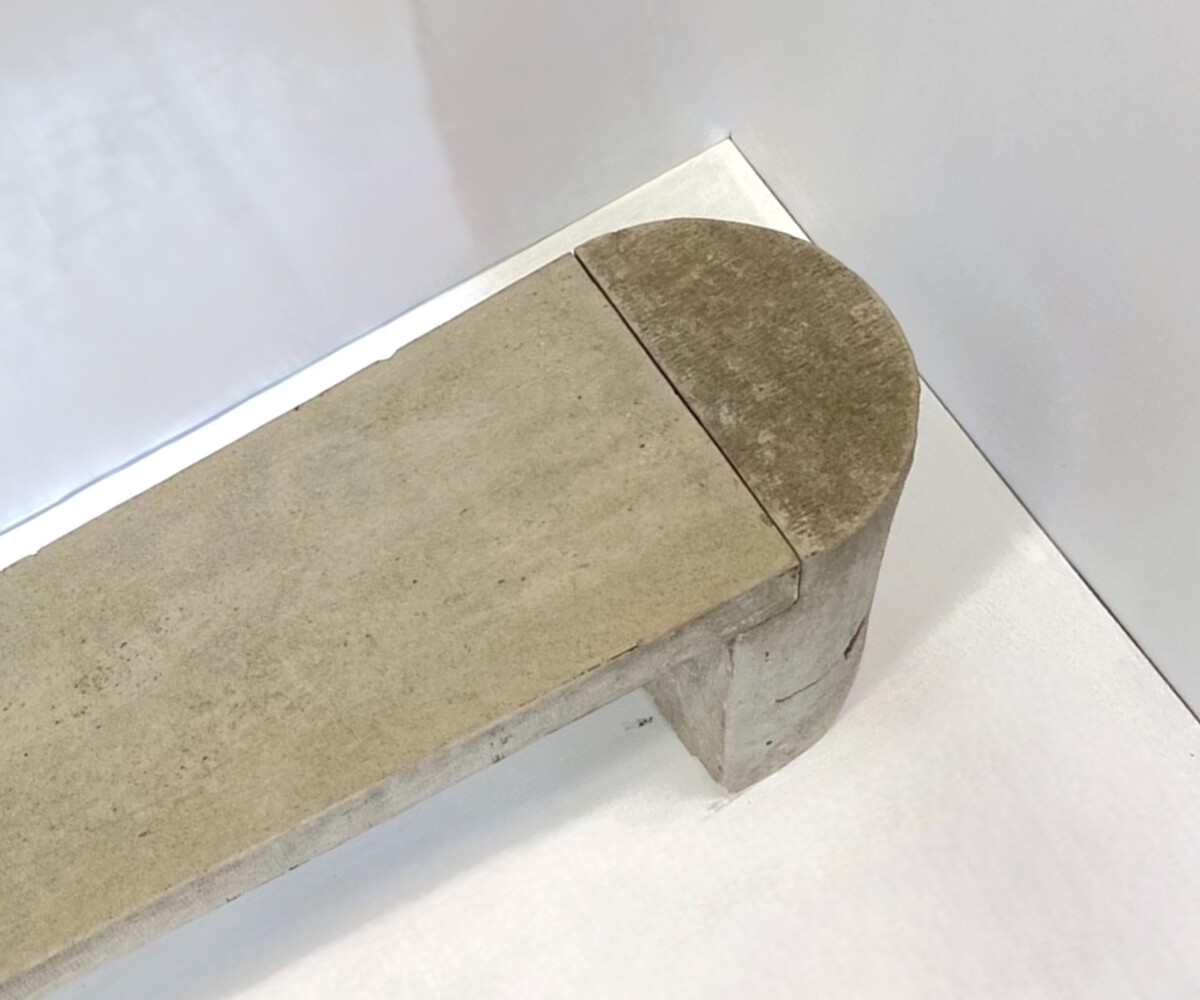 Modernist Polished Stone Concrete Bench Seat with Aged Patina - Image 4