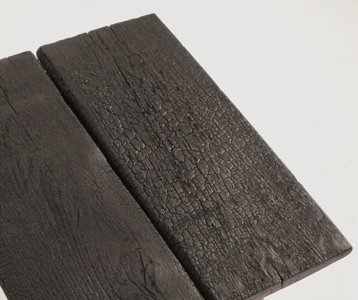 Ebonised Primitive Oak Wabi Sabi Occasional Side Table with Shou Sugi Ban Finish - Image 13