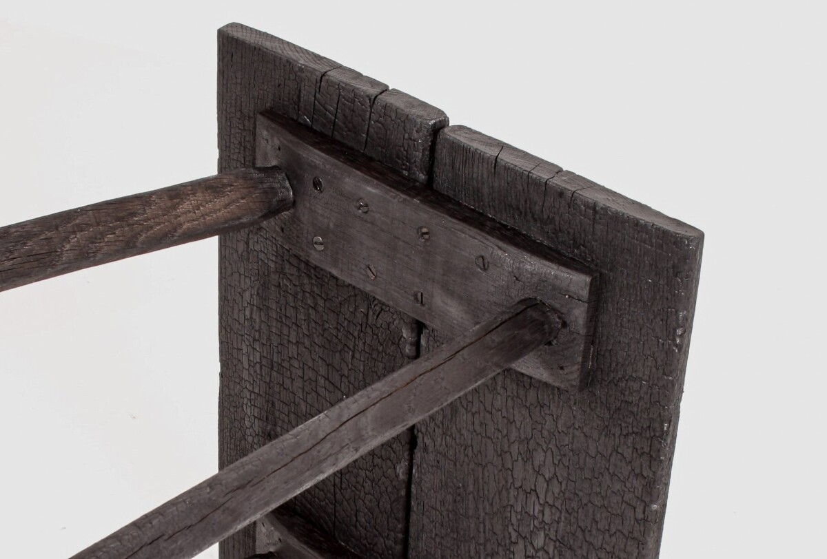 Ebonised Primitive Oak Wabi Sabi Occasional Side Table with Shou Sugi Ban Finish - Image 18