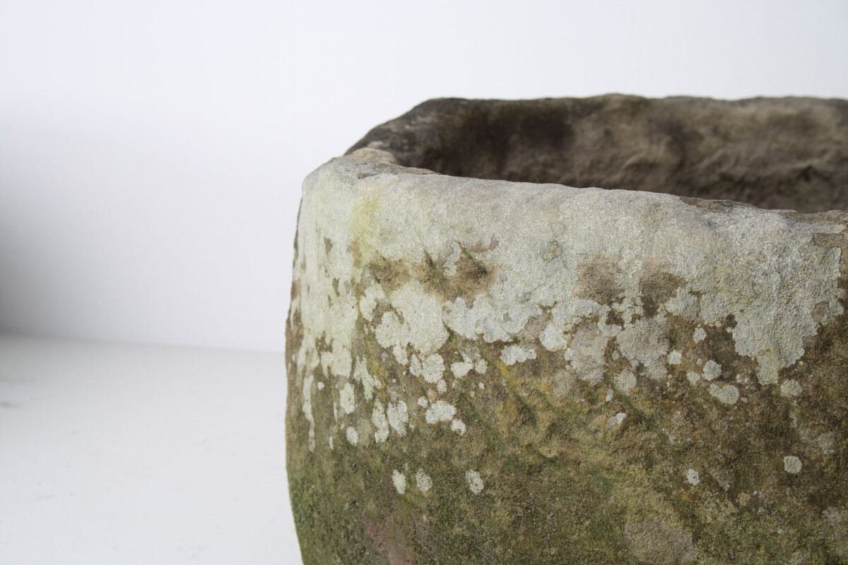 Weathered Pair of 19th Century English Carved Sandstone Garden Planters - Image 17