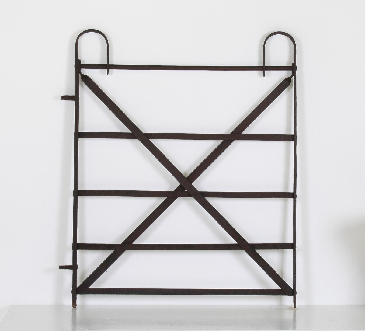 19th Century English Estate Iron Railing Garden Side Gate - Single Leaf Blacksmith Made - Image 2