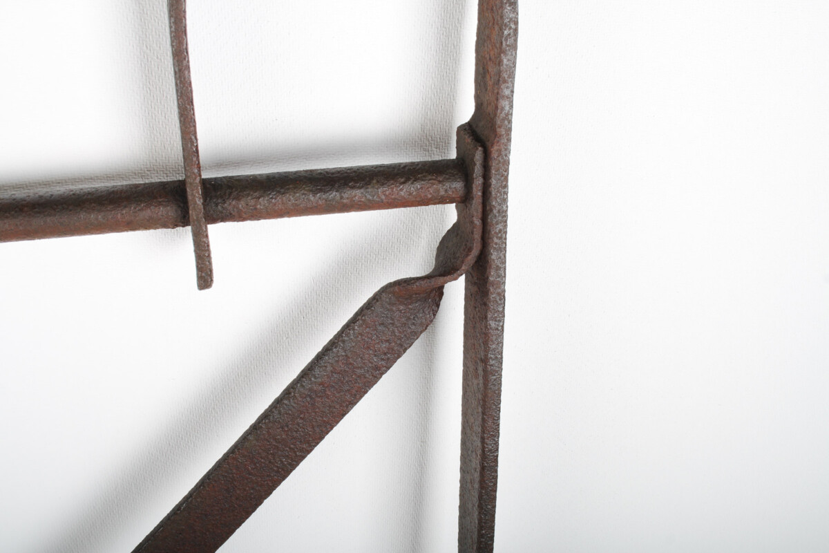 19th Century English Estate Iron Railing Garden Side Gate - Single Leaf Blacksmith Made - Image 6