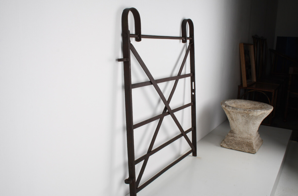19th Century English Estate Iron Railing Garden Side Gate - Single Leaf Blacksmith Made - Image 3