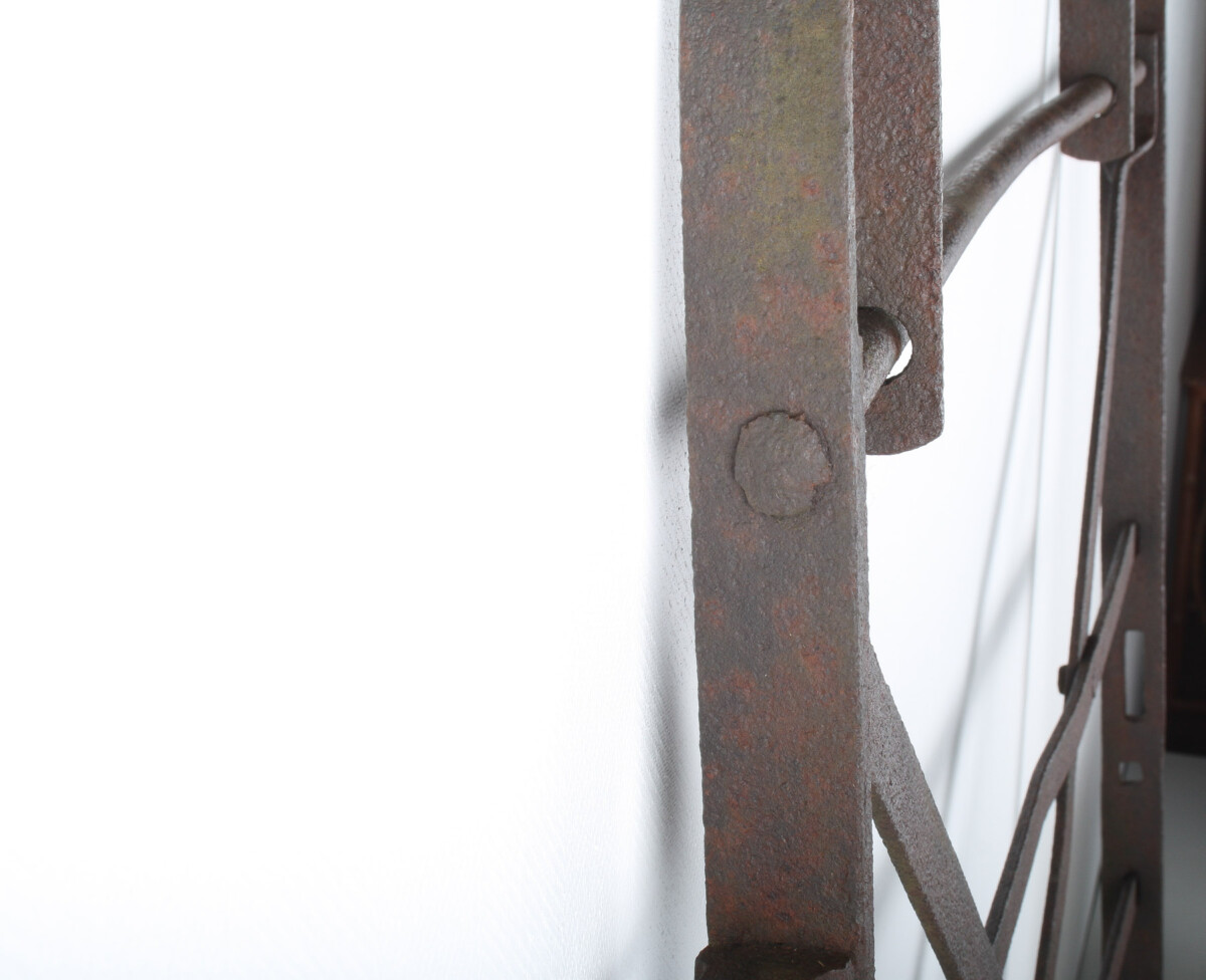 19th Century English Estate Iron Railing Garden Side Gate - Single Leaf Blacksmith Made - Image 9