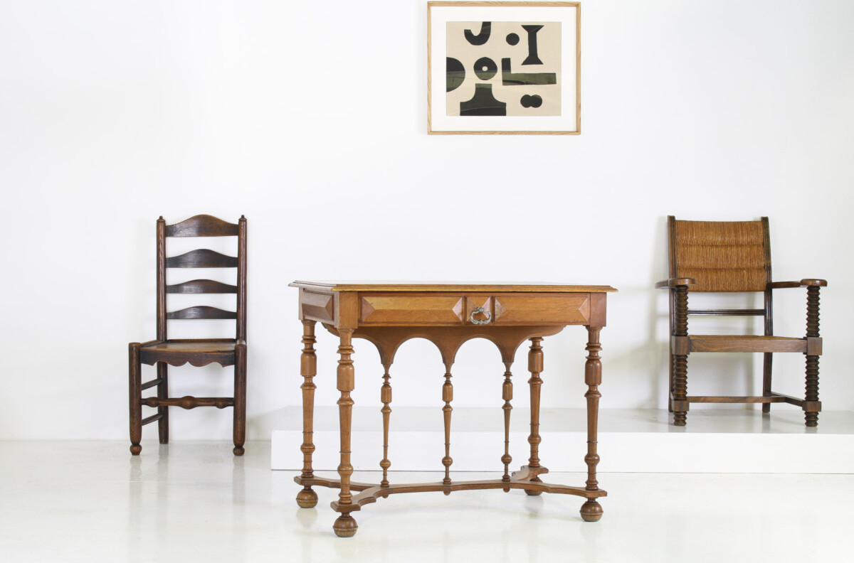 Antique 19th Century French Walnut Writing Desk or Console Table
