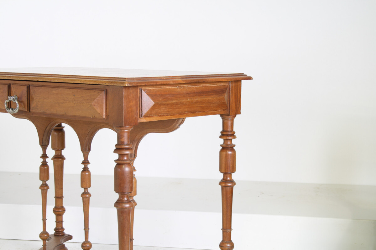 Antique 19th Century French Walnut Writing Desk or Console Table - Image 11
