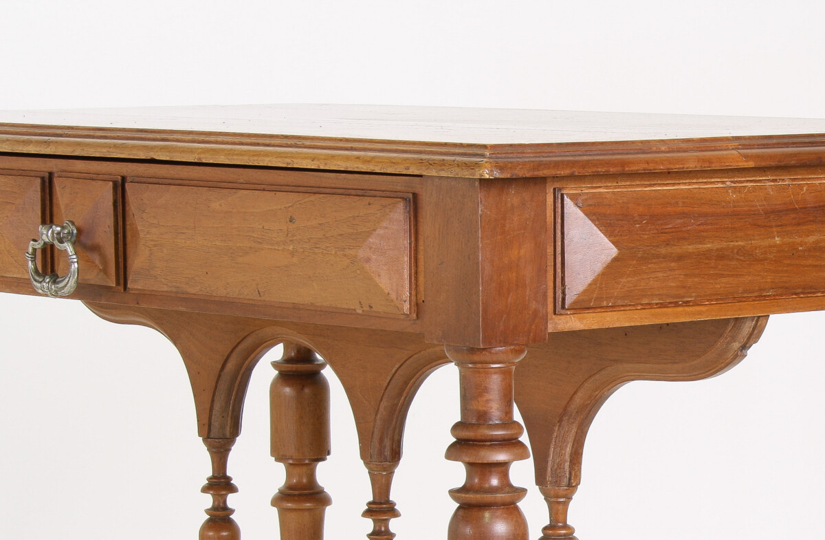 Antique 19th Century French Walnut Writing Desk or Console Table - Image 10