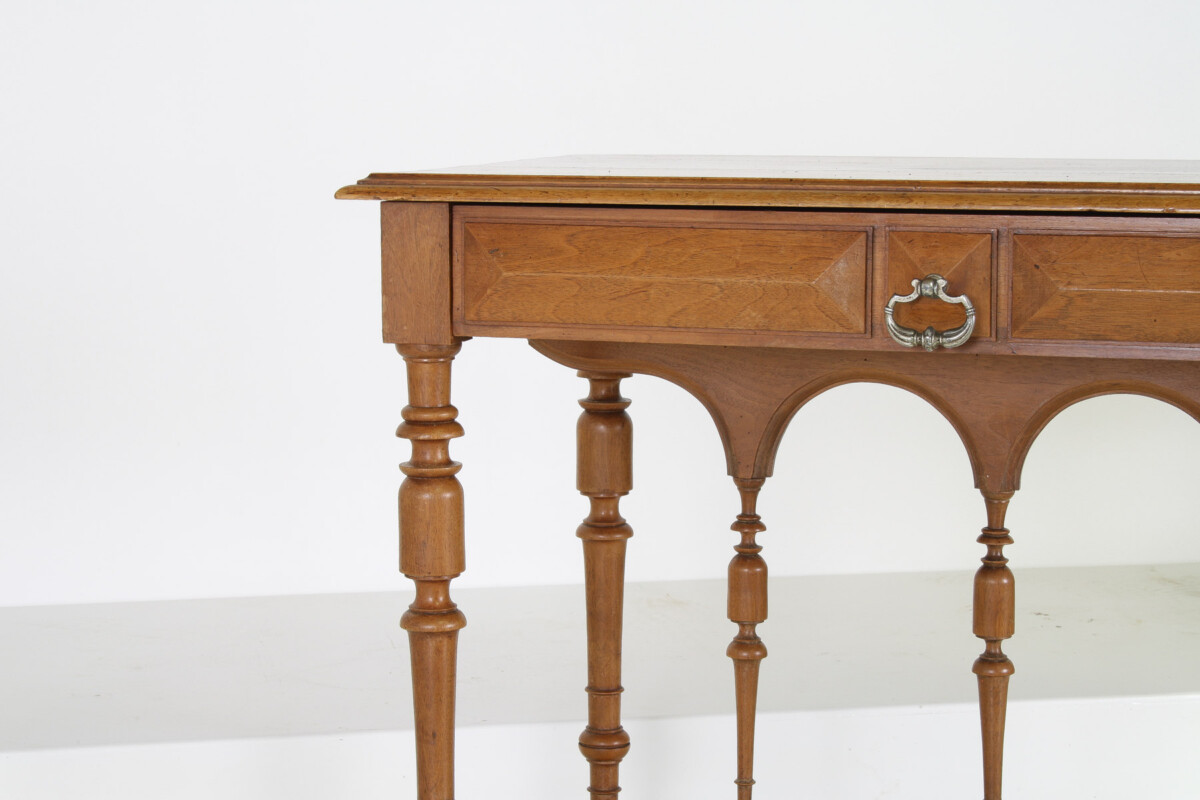 Antique 19th Century French Walnut Writing Desk or Console Table - Image 9