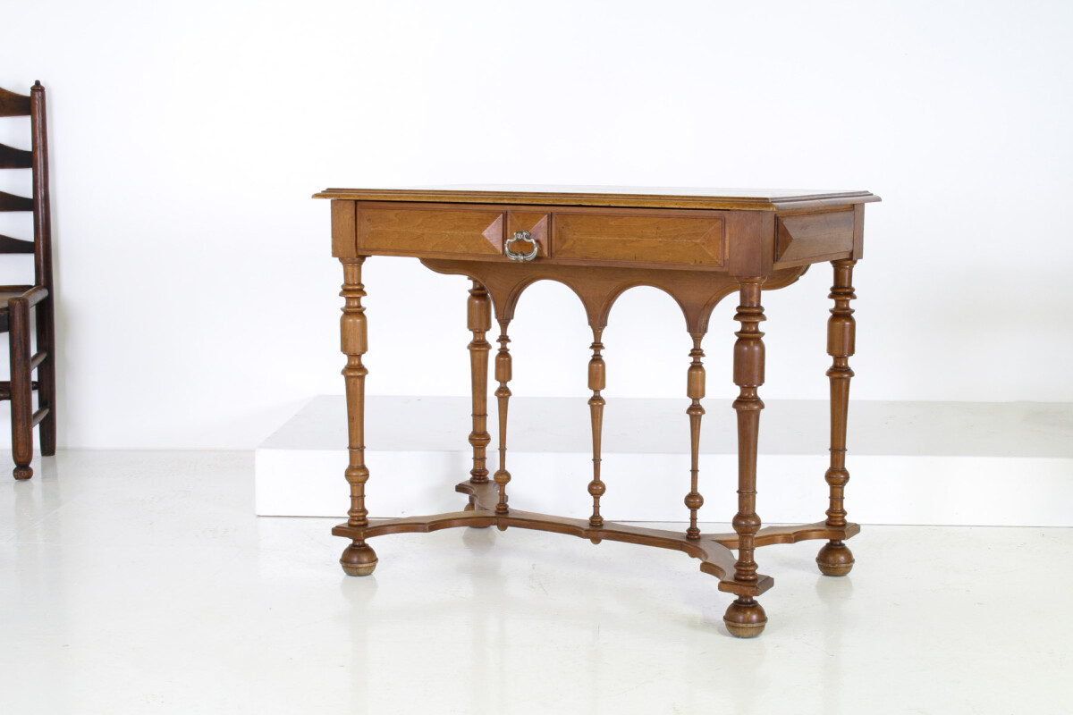 Antique 19th Century French Walnut Writing Desk or Console Table - Image 7