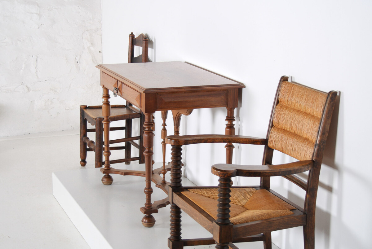 Antique 19th Century French Walnut Writing Desk or Console Table - Image 20