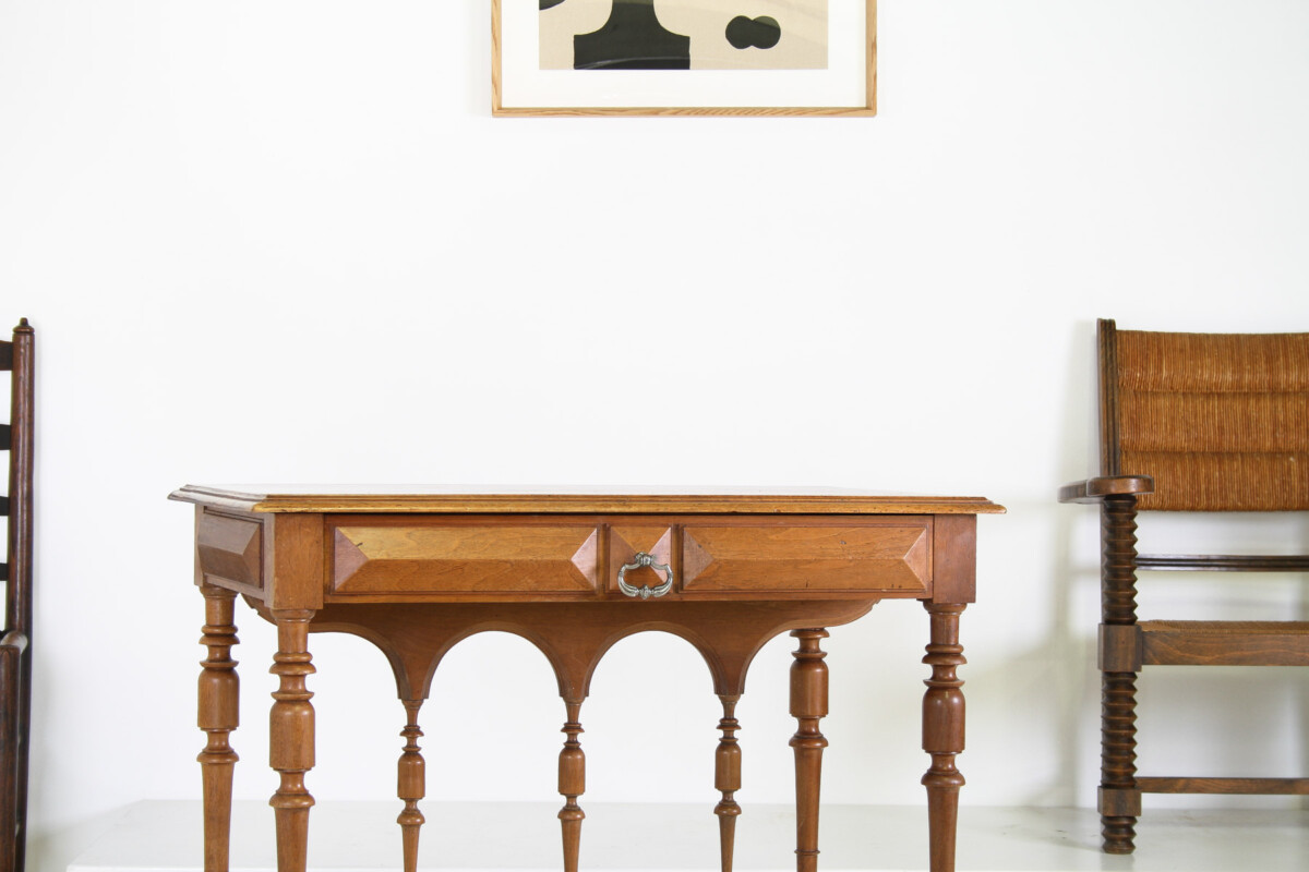 Antique 19th Century French Walnut Writing Desk or Console Table - Image 3