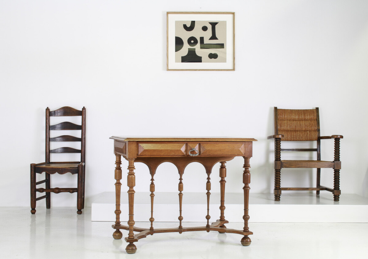 Antique 19th Century French Walnut Writing Desk or Console Table - Image 13