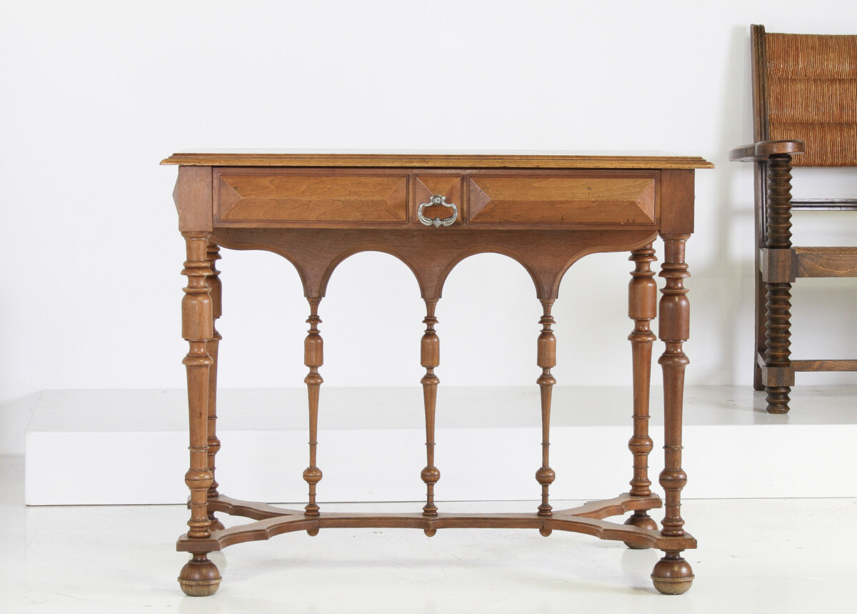 Antique 19th Century French Walnut Writing Desk or Console Table - Image 17