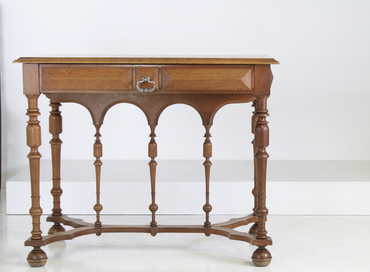Antique 19th Century French Walnut Writing Desk or Console Table - Image 14