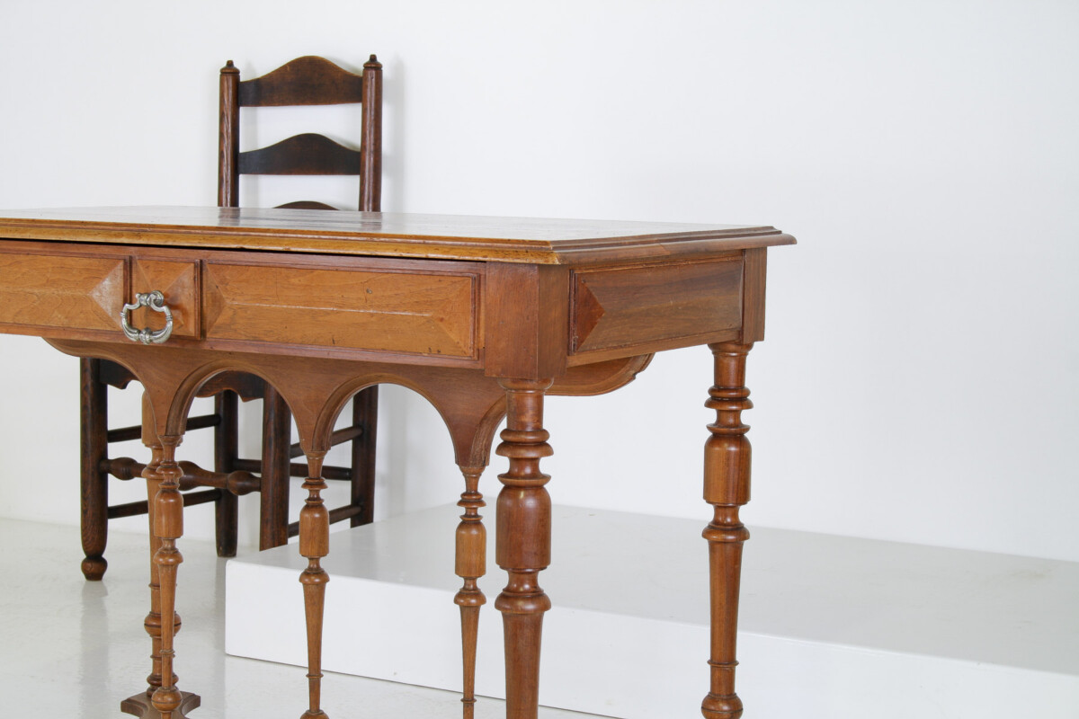 Antique 19th Century French Walnut Writing Desk or Console Table - Image 12