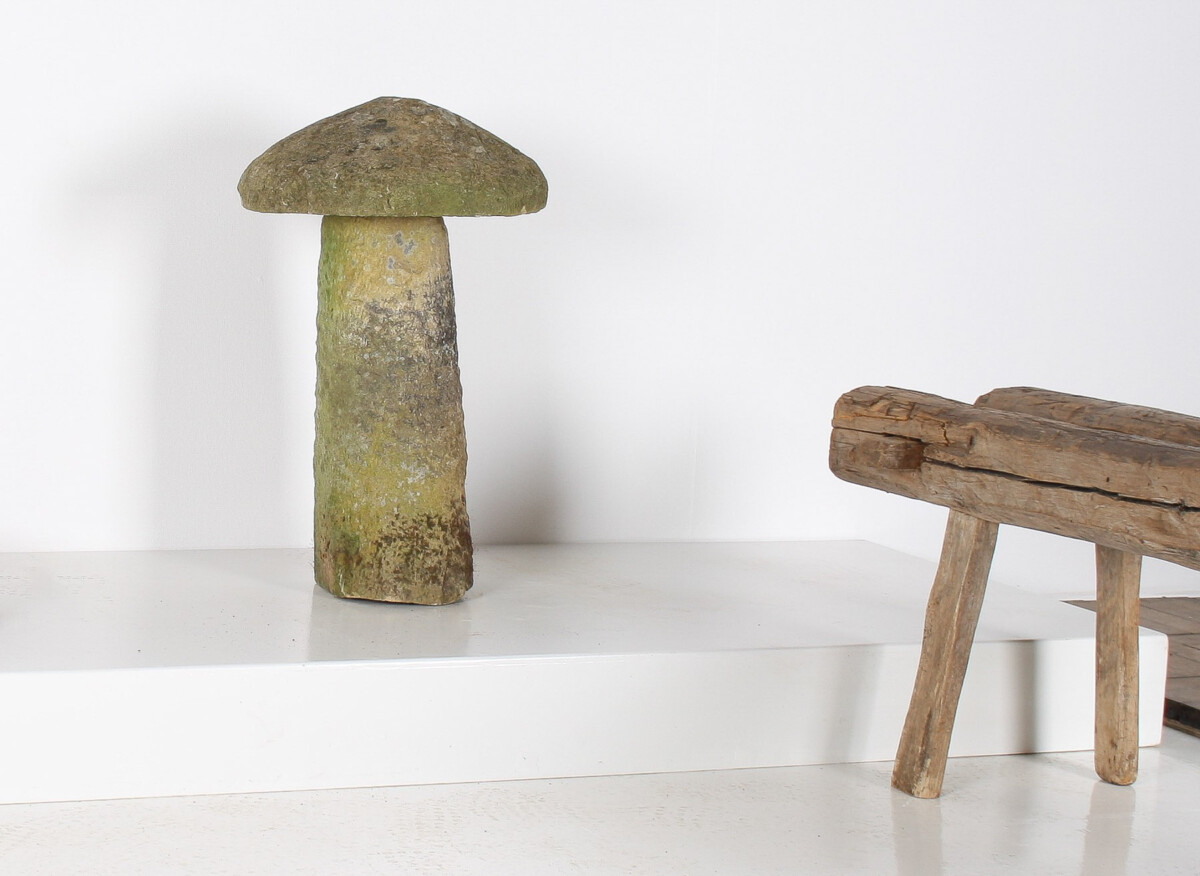 Old Weathered Carved Stone Staddlestone Mushroom Garden Ornament - Image 6