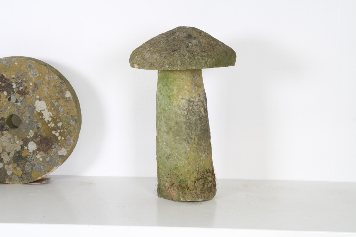Old Weathered Carved Stone Staddlestone Mushroom Garden Ornament