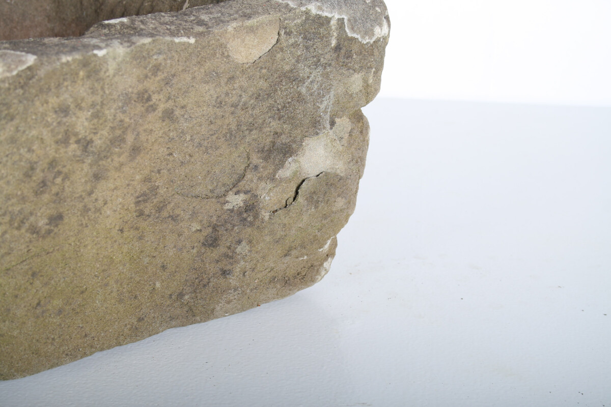 Petite Primitive Carved Stone Antique Wabi Sabi Organic Sandstone Planter Pot - Image 9